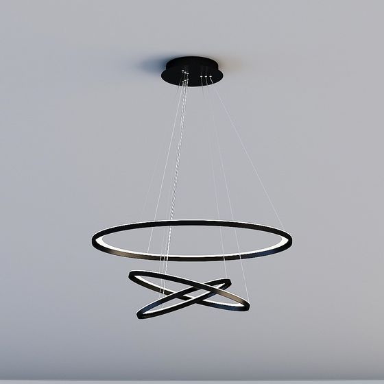 Floating Halo Chandelier 3D model