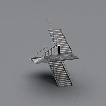 Modern Suspended Staircase 3D model