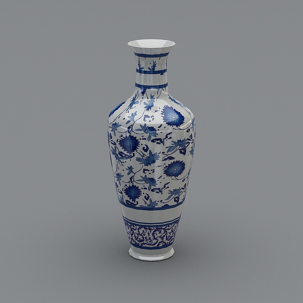 Blue porcelain bottle