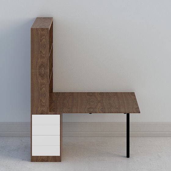 Elegant L-Shaped Desk 3D model for Creative Use