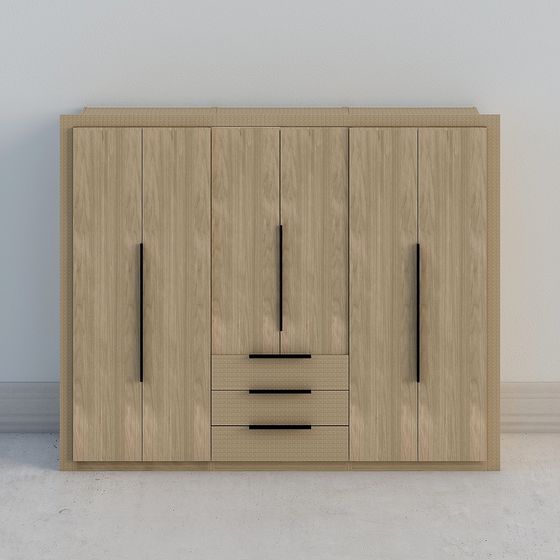 Chic Low-Poly Wardrobe 3D model for Modern Interiors