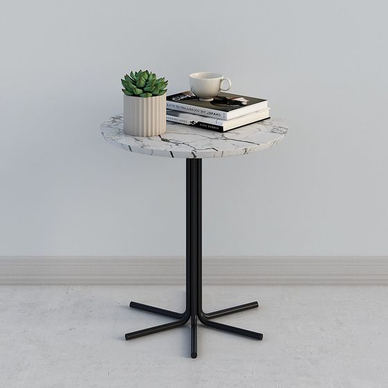 Elegant Marble Side Table 3D model