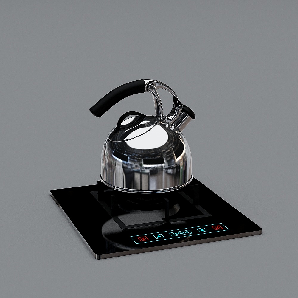 Stylish Electric Kettle 3D model for Modern Kitchens