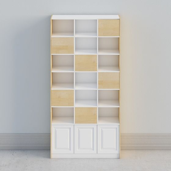 Modern Minimalist 3D Bookshelf Model