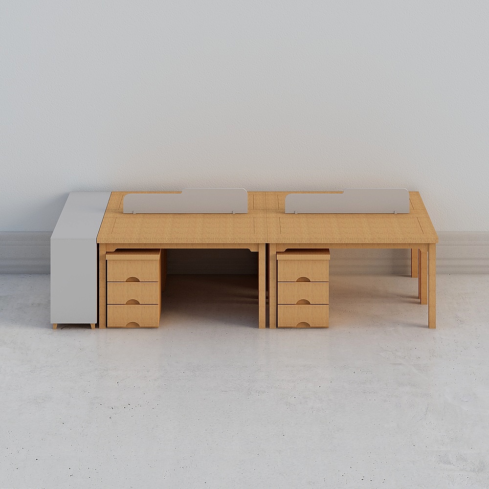 Modern Minimalist Low-Polygon Office Desk 3D model