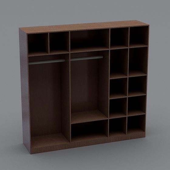 Elegant Low-Poly Wardrobe 3D model for Contemporary Spaces