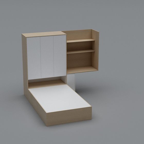 Stylish Wall-Mounted Storage Cabinet 3D model