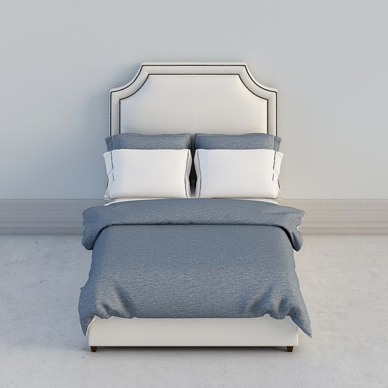 Cama roja de lujo de dos plazas de tela americana Yvonne Art Barlow 045E-21