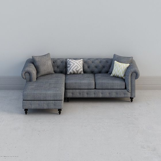 Elegant Low-Poly Sofa 3D Model