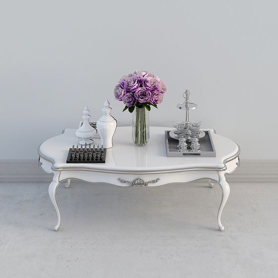 Elegant Rococo Style Coffee Table 3D model