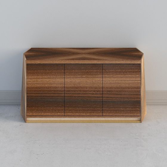 Geometric Wooden Sideboard 3D model