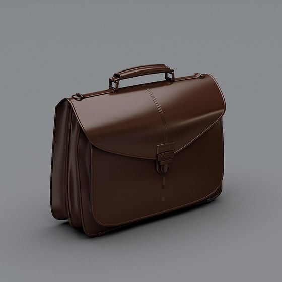 Elegant Brown Briefcase 3D model