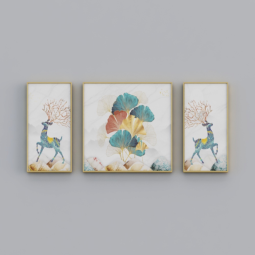 The whole house with painting - modern abstract crystal porcelain decorative painting - apricot fu accompany