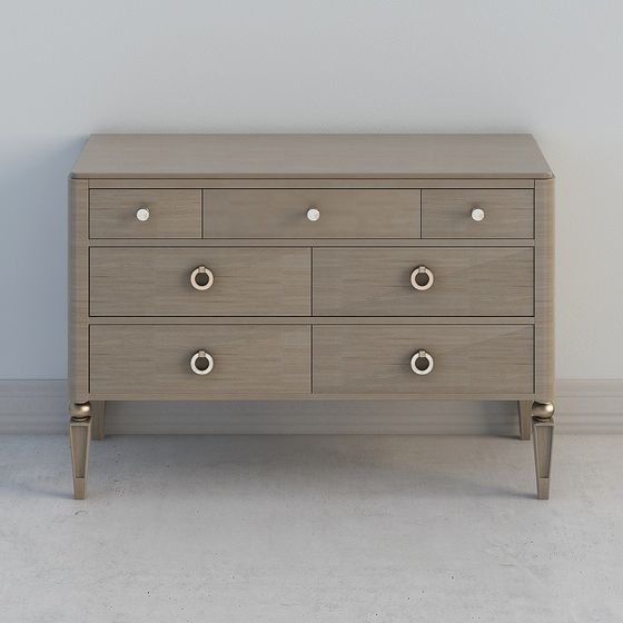 Stylish Linen Chest of Drawers 3D model for Modern Spaces