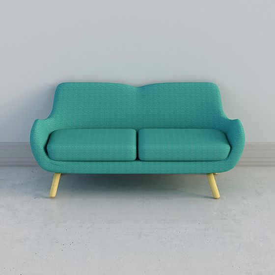 Modern Lake Green Sofa 3D model for Living Spaces