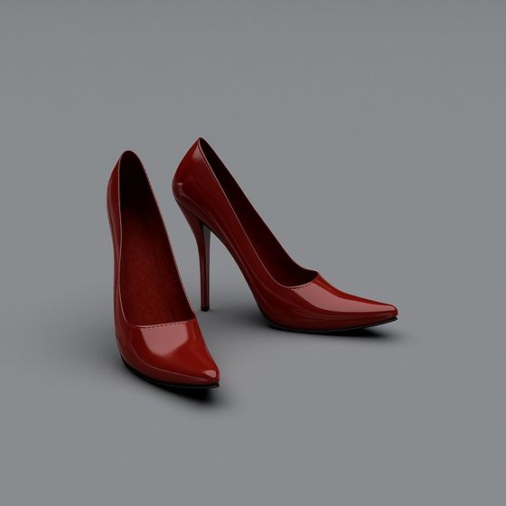 Elegant Red High Heels 3D model for Creative Projects