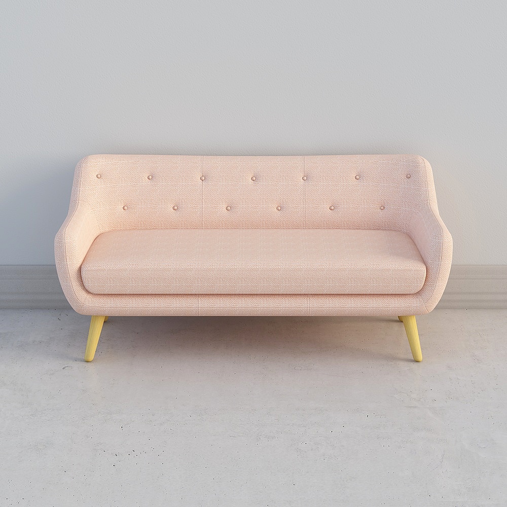 Chic Retro-Modern 3D Sofa Model