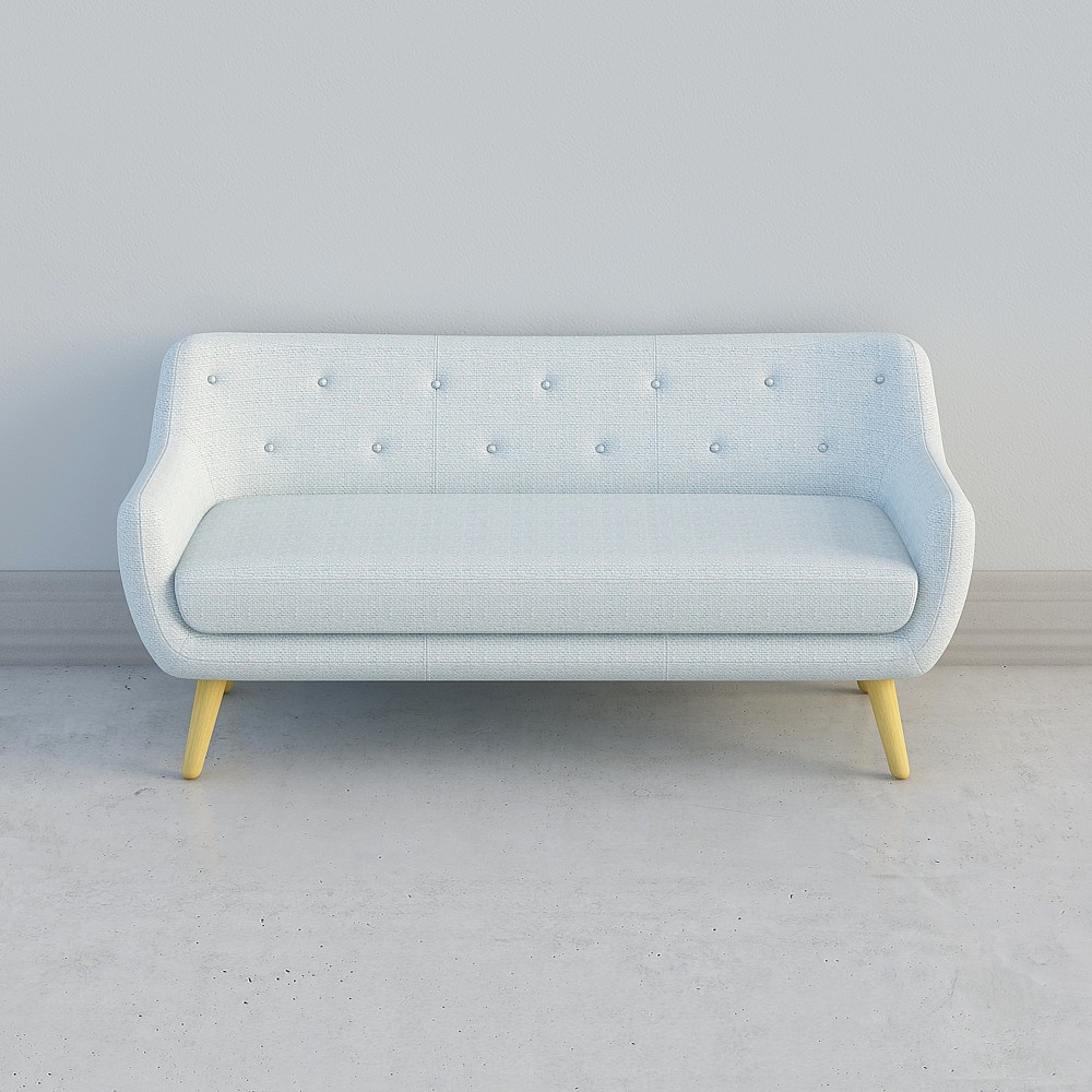 Mid-Century Modern Low Poly Sofa 3D model
