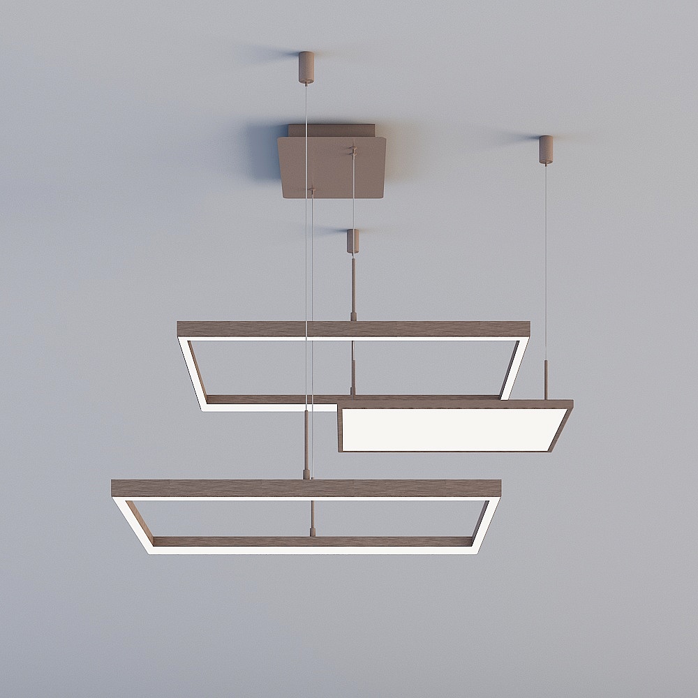 Suspended Box Chandelier 3D model
