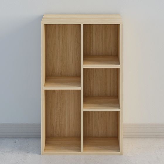 Low Poly 3D Bookshelf Model for Modern Interiors