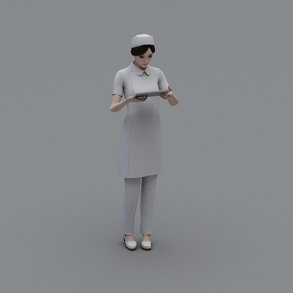 Detailed Low-Poly Nurse 3D Model