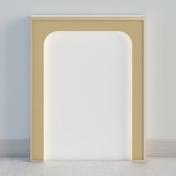 Stylish Arc-Shaped Door Frame 3D model