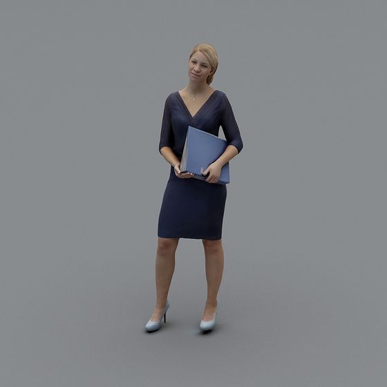 Elegant Low-Poly Female Character 3D model