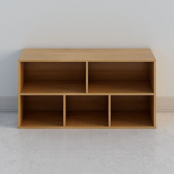 Elegant Wooden Storage Cabinet 3D model