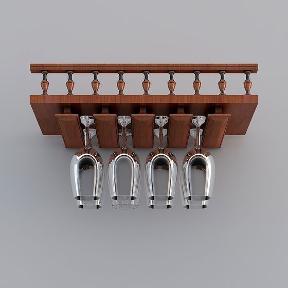 Elegant Low-Polygon Wine Rack 3D model