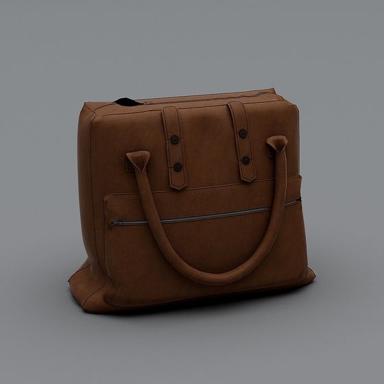 Elegant Retro Travel Bag 3D Model