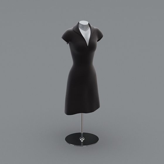 Elegant Low-Poly 3D Model of a Fashionable Figure