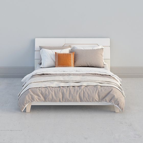 Stylish 3D Bed Model for Contemporary Spaces