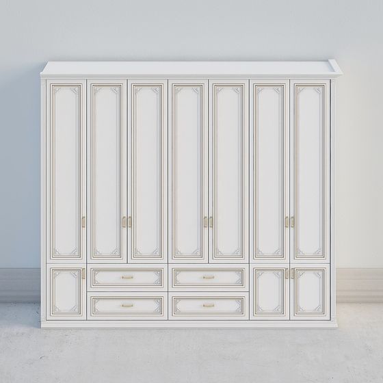 Stylish Low-Polygon Wardrobe 3D Model for Modern Spaces