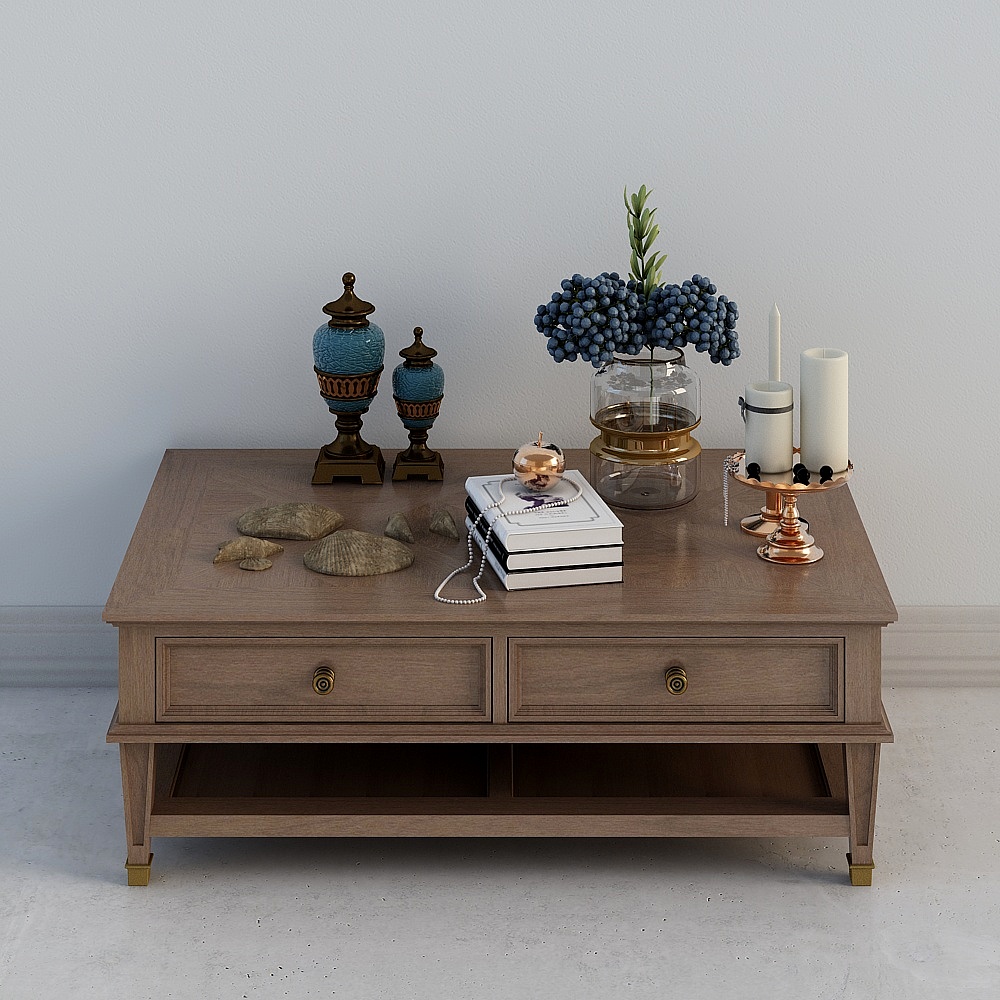 Black and Brown American Coffee Table 3D Model