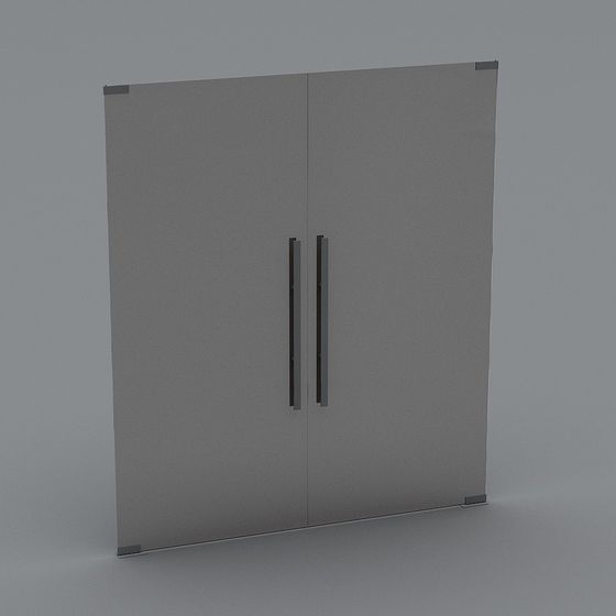 Minimalist Double Door Wardrobe 3D model