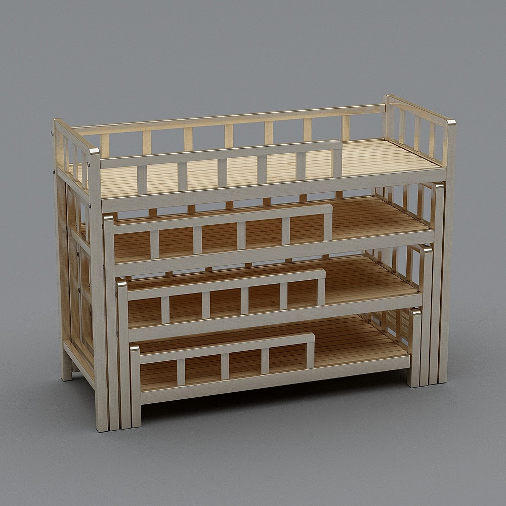 Kindergarten four-story sliding bed