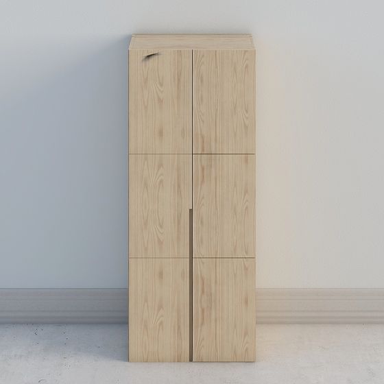 Wood Grain Storage Cabinet 3D model