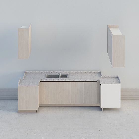 Urban Kitchen Low-Poly 3D model