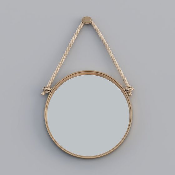 Modern Transitional Mirror 3D Model for Bathrooms in Gray