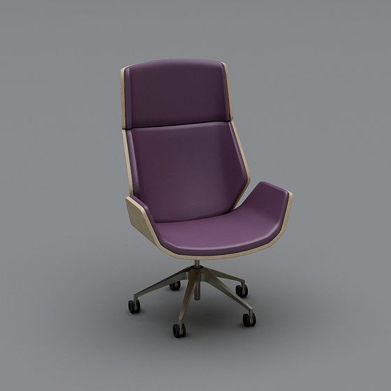 Sophisticated Purple Office Chair 3D Model