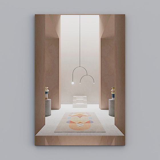 Stylish Geometric Door 3D model for Creative Projects