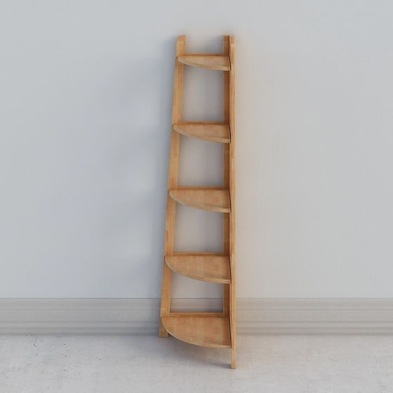 Curved Bookshelf 3D model for Modern Interiors