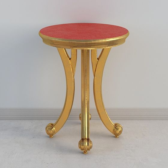 Elegant Gold Round Table 3D model