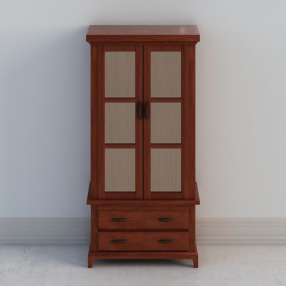 Elegant Low-Poly Furniture Cabinet 3D model