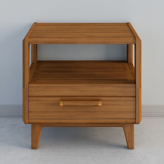 Elegant Geometric Nightstand 3D model for Modern Interiors