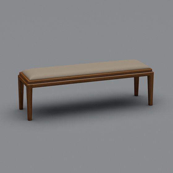 Stylish Wooden Bench 3D model