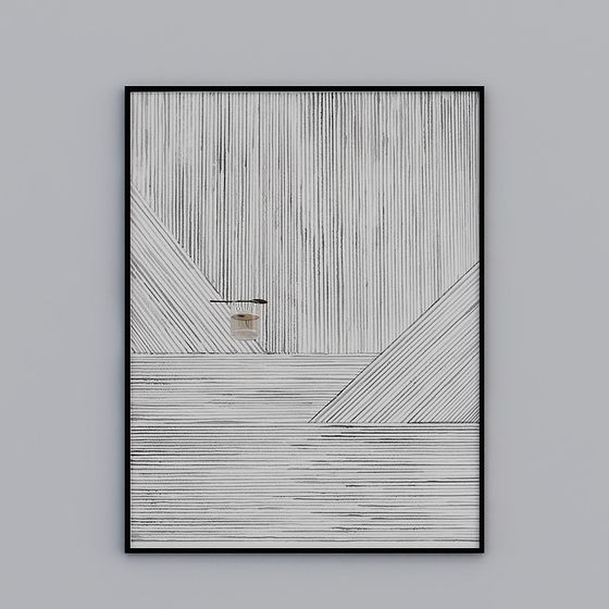 Elegant Black and White 3D Decorative Model