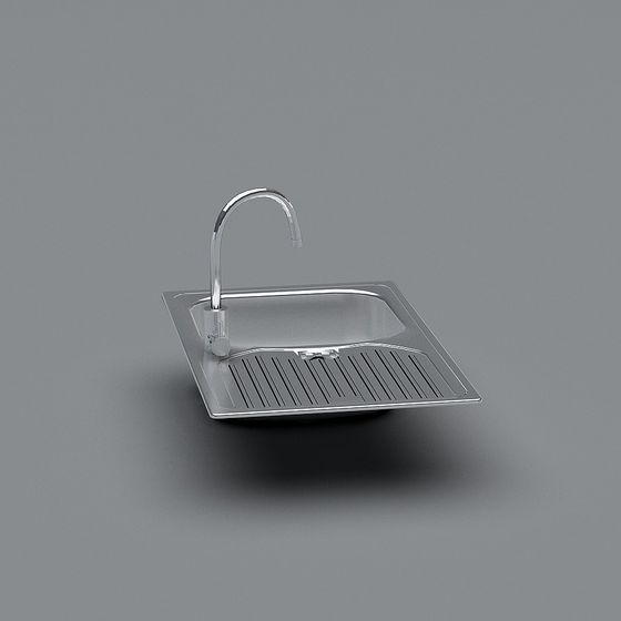 Modern Low-Poly Kitchen Sink 3D model