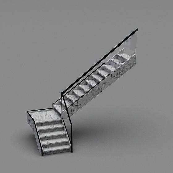 Stylish Urban Staircase 3D model