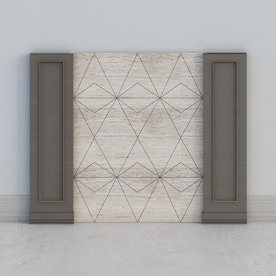 Geometric Marble Panel 3D model